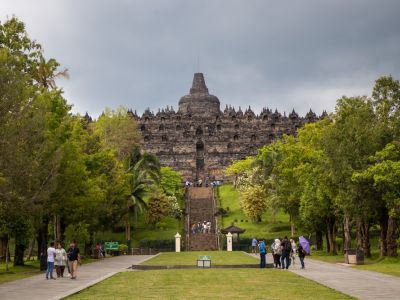 Borobudur ohne Massen an Touristen