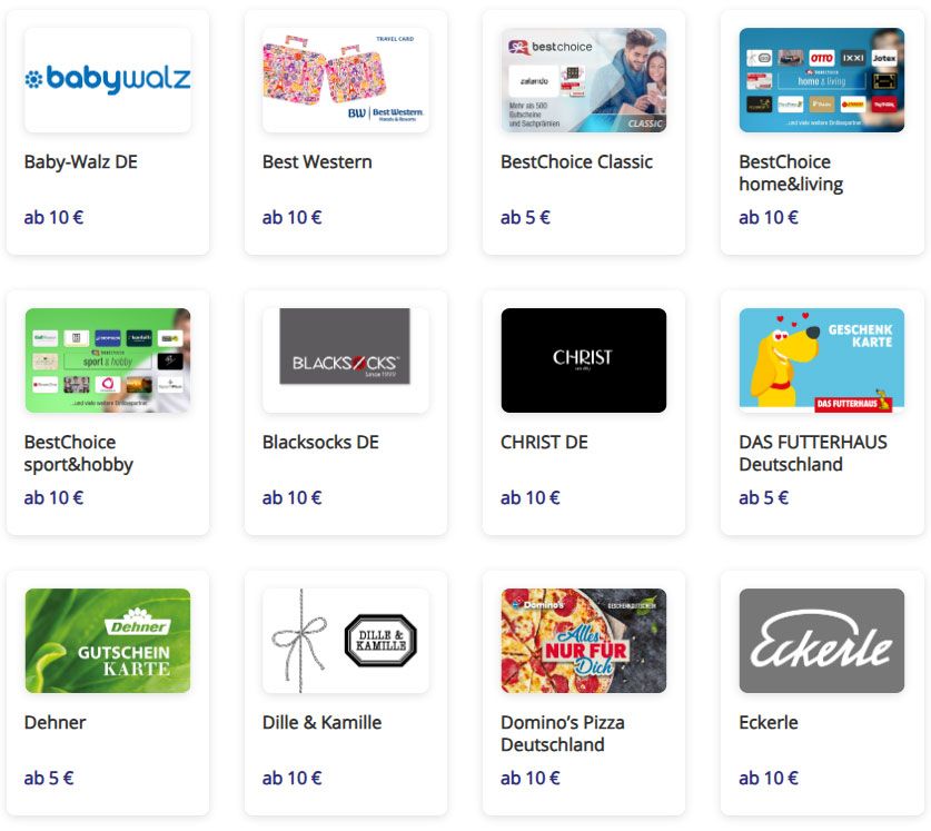 Gutscheine bei Cadooz