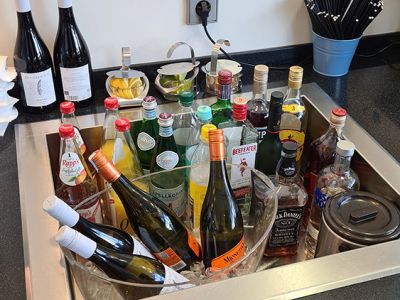 Alkoholische Getränke in der Priority Lounge in Frankfurt