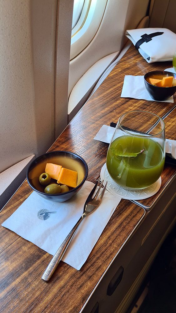 Signature Drink in der Qatar Airways First Class