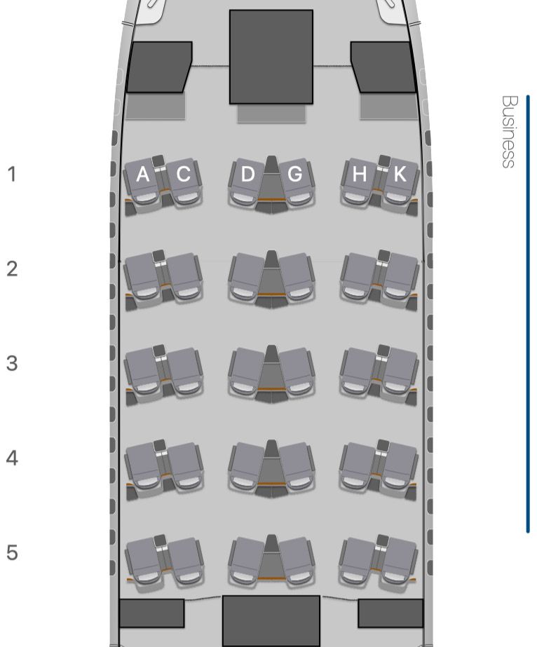 Sitzplan EW Business Class 2-2-2