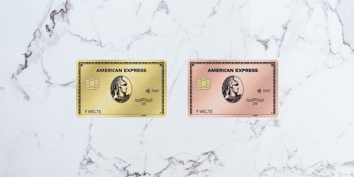 American Express Gold Kreditkarte aus Metall zum Meilen sammeln