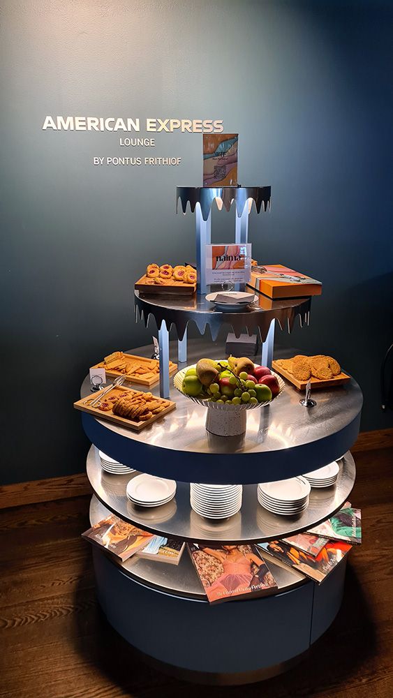 Snackbar in der American Express Lounge in Stockholm