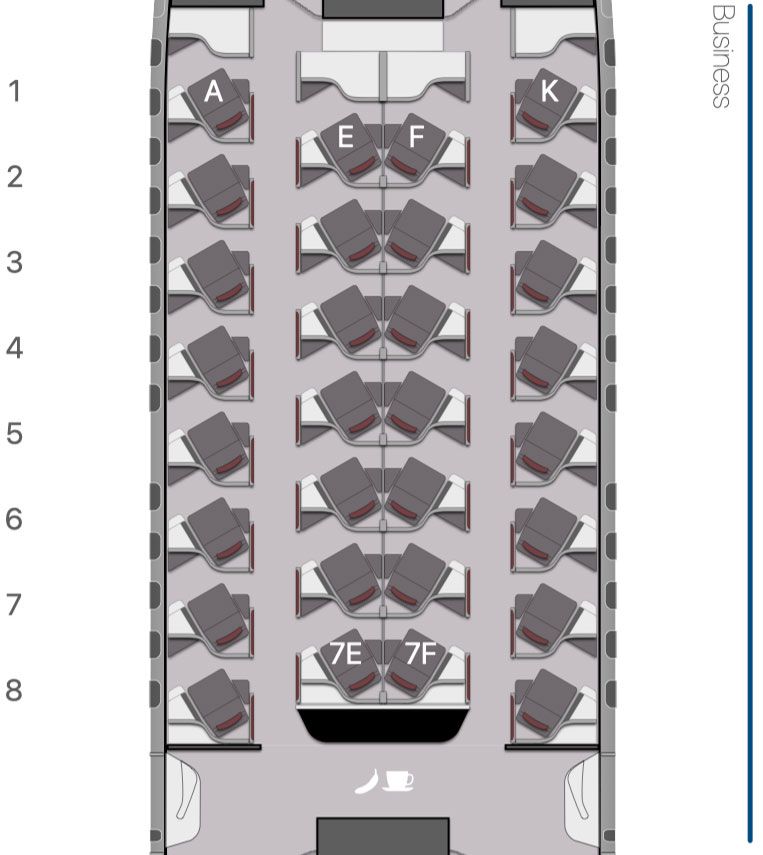 Qatar Airways Seatmap Business Class 787-9