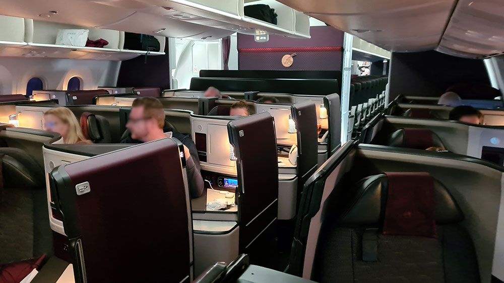 Qatar Airways Business Class Boeing 787-9 Kabine