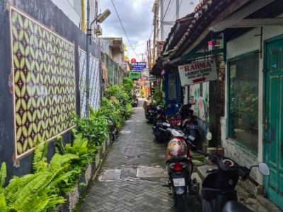 Gasse in Yogyakarta, Indonesien