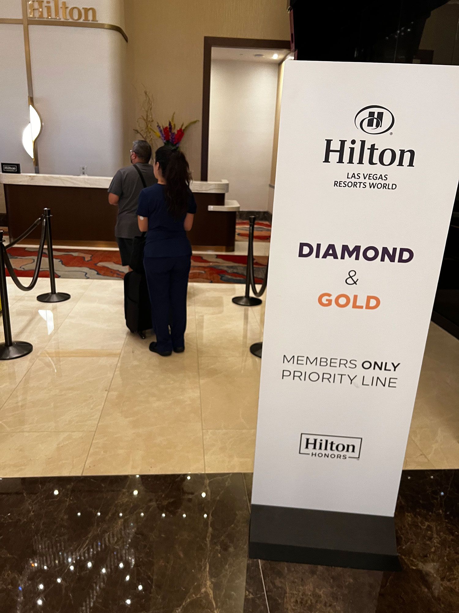 Hilton Gold Member Priority Lane im Las Vegas Resorts World