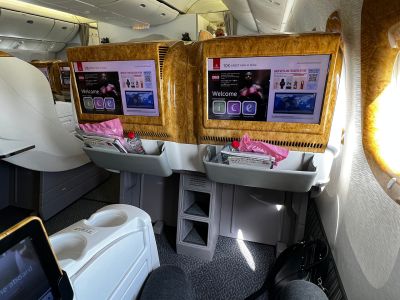 Emirates Business Class Boeing 777 - Der Sitz