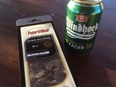 Biltong und Windhoek Lager