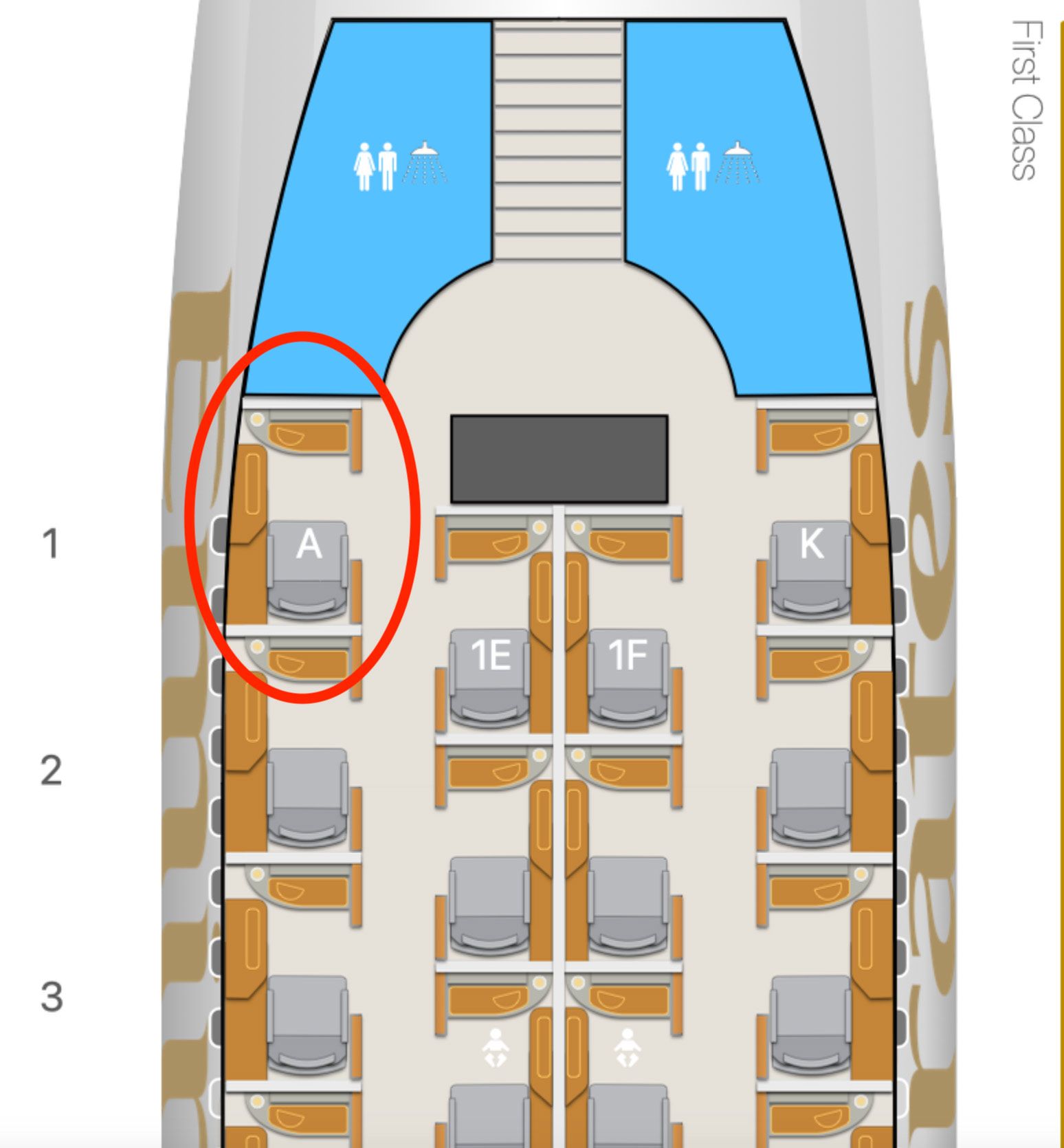 Emirates First Class - Sitzplan