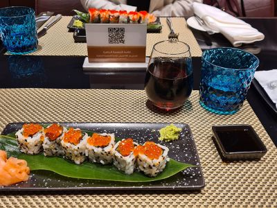 Sushi in der Al Safwa First Lounge in Doha