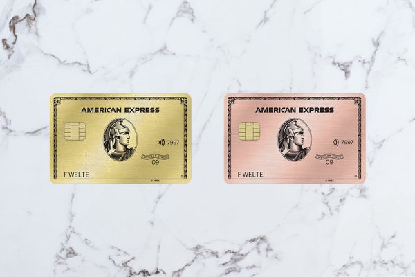 American Express Gold Kreditkarte aus Metall zum Meilen sammeln