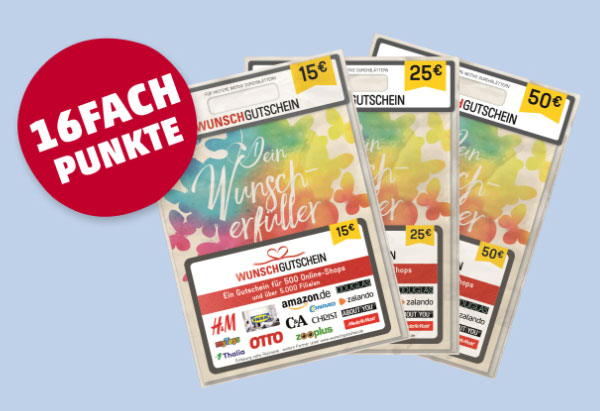 16fach PAYBACK Punkte für den Wunschgutschein