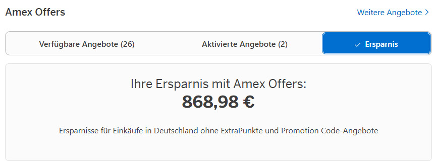 Amex Offers Ersparnis