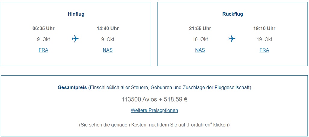 British Airways in der Premium Economy von Frankfurt nach Nassau