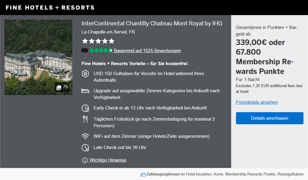 Fine Hotels & Resorts: InterContinental Chantilly Chateau Mont Royal