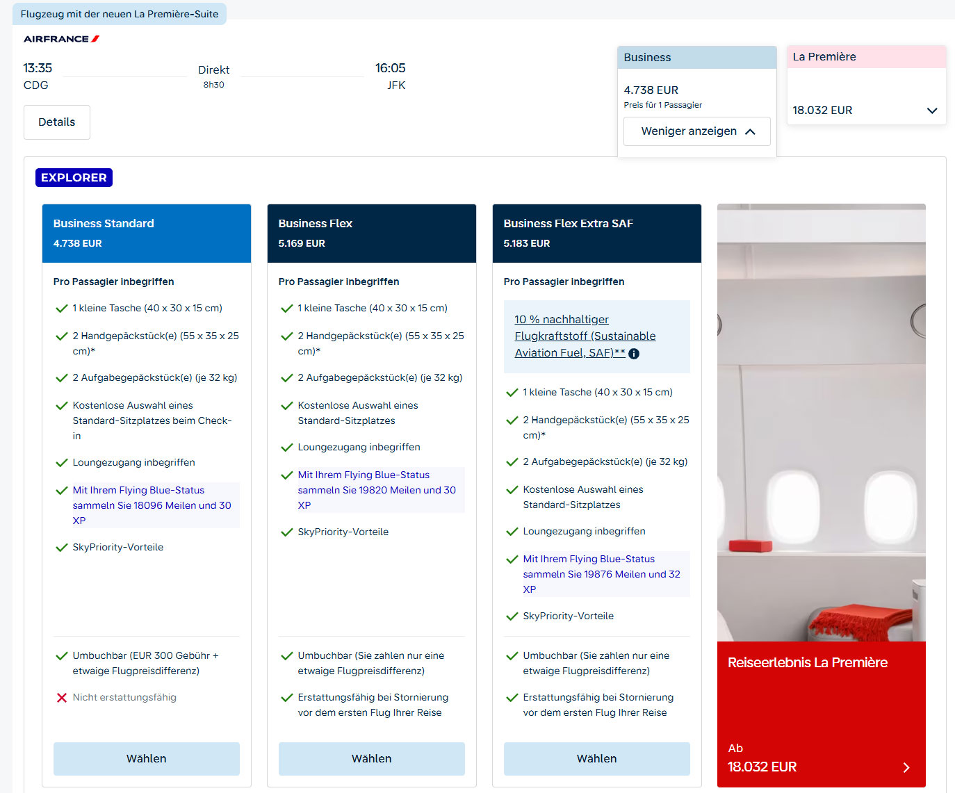 Wert einer Meile bei Flying Blue
