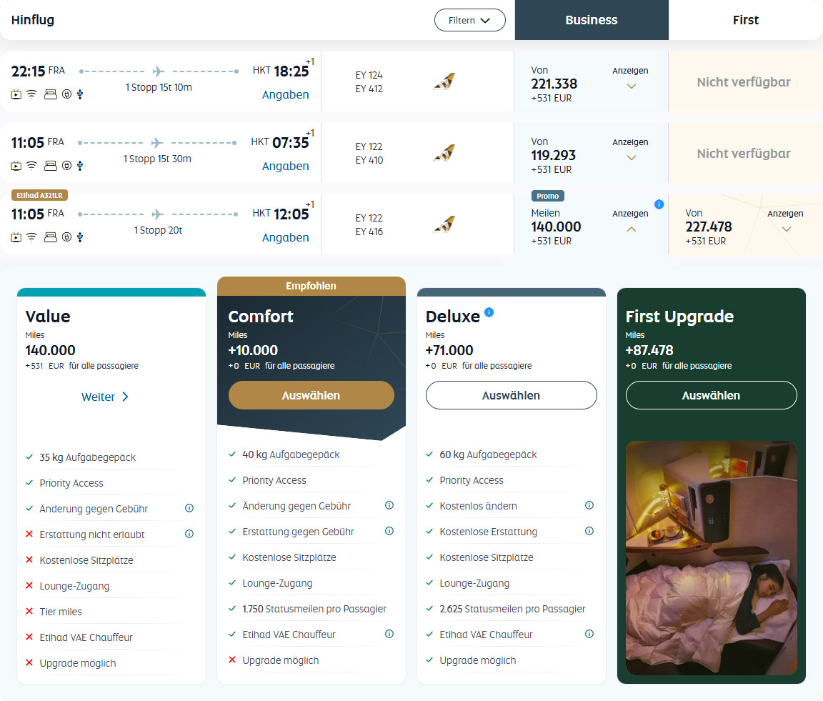 Mit Meilen und Etihad Guest nach Thailand