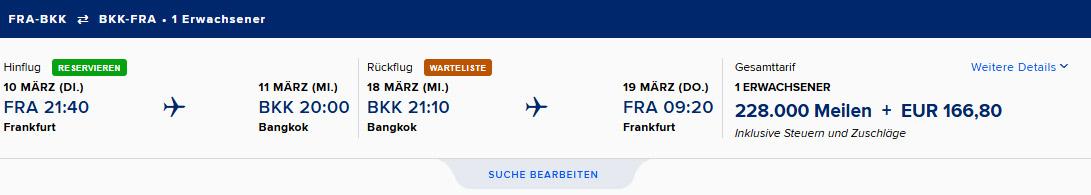 Mit Meilen nach Thailand mit KrisFlyer