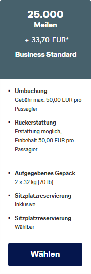PMI - FRA im A330 - Tarif
