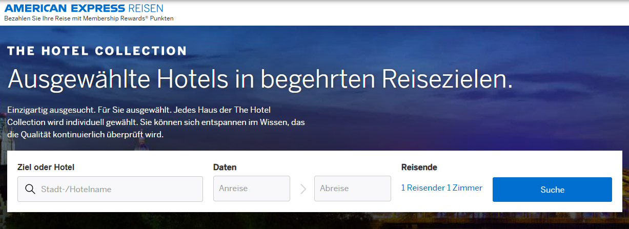 Suchmaske The Hotel Collection