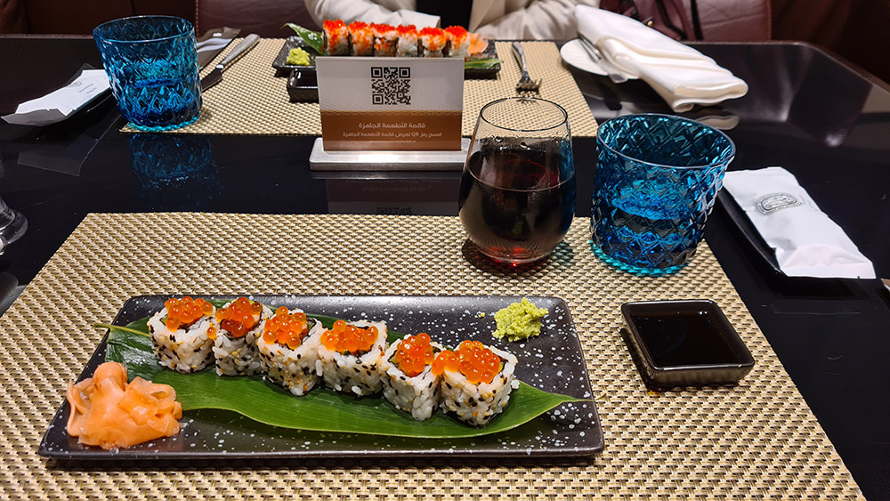Sushi in der Al Safwa First Lounge in Doha