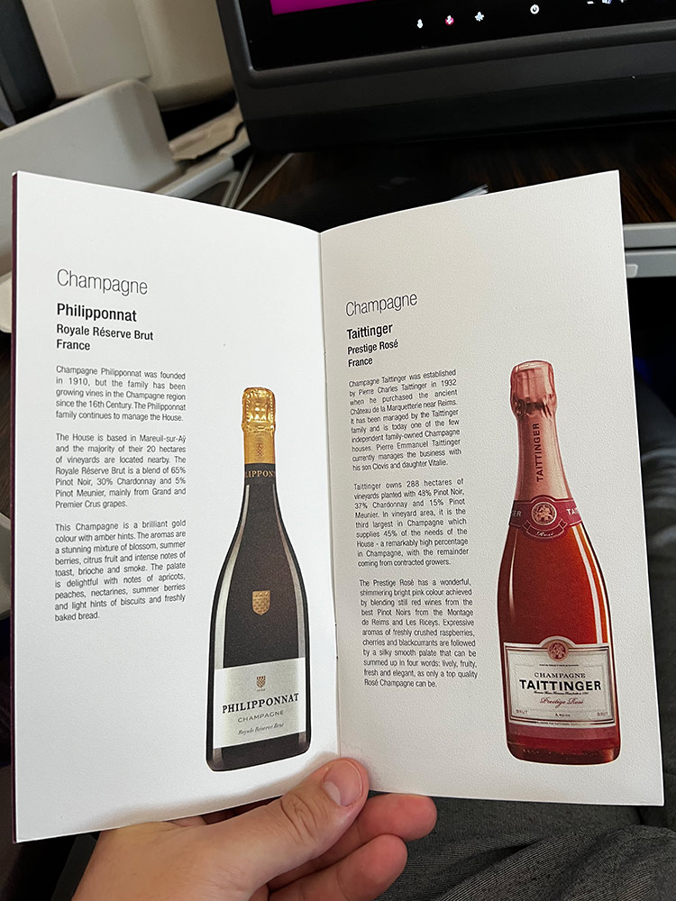Qatar Airways Business Class - Champagner