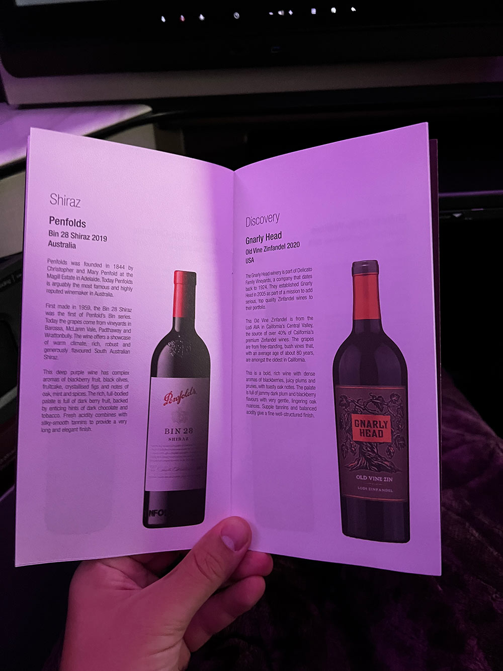 Qatar Airways Business Class Qsuite - Rotweine