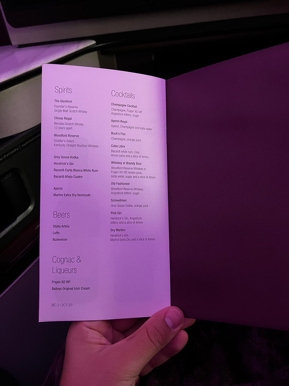 Spirituosen und Cocktails in der Qsuite