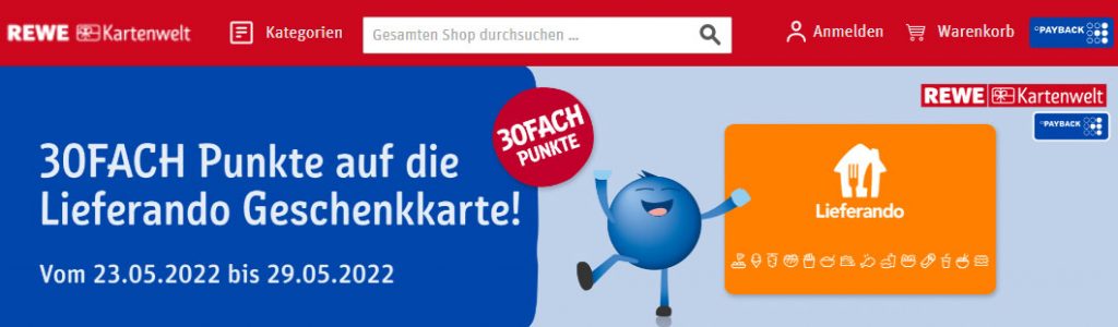 Rewe Kartenwelt Lieferando