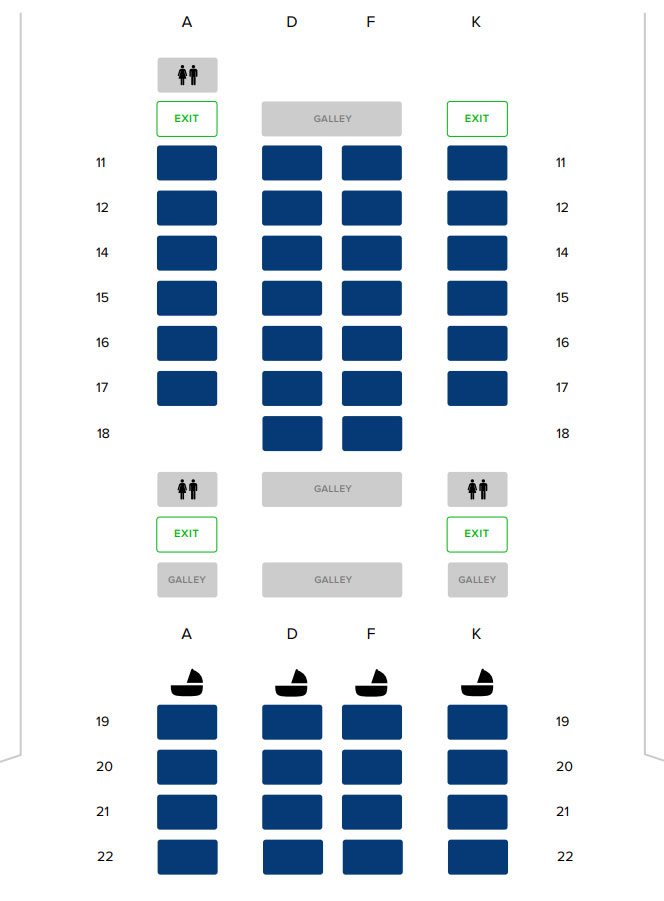 Business Class Sitzplan im A350 Long Haul von Singapore Airlines